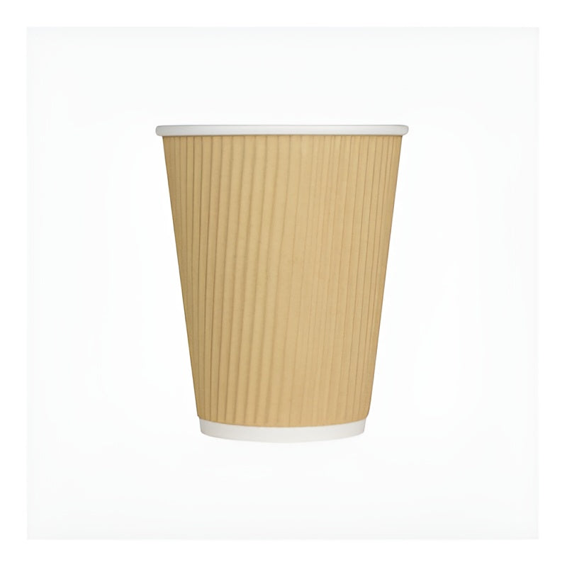 Ripple wall Paper Cup 10oz (300ml) (Kraft/Black/White)