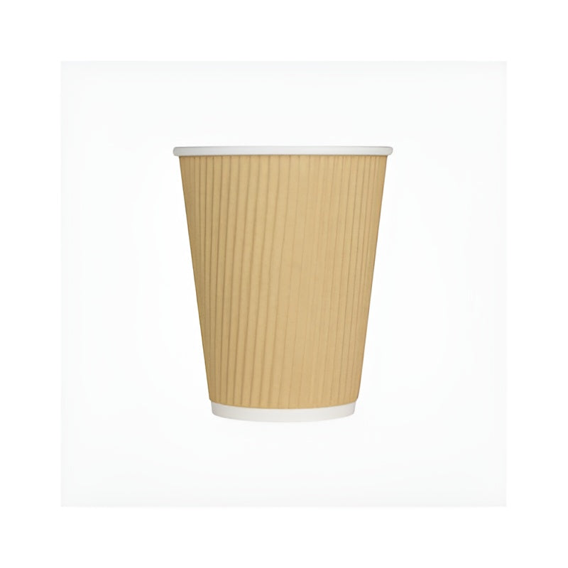 Ripple wall Paper Cup 8oz (240ml) (Kraft/Black/White)